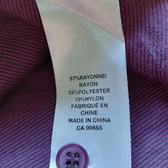 Reitmans Plum Button Down Shirt - Picture 5 of 6